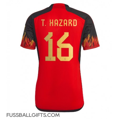 Belgien Thorgan Hazard #16 Fußballbekleidung Heimtrikot WM 2022 Kurzarm